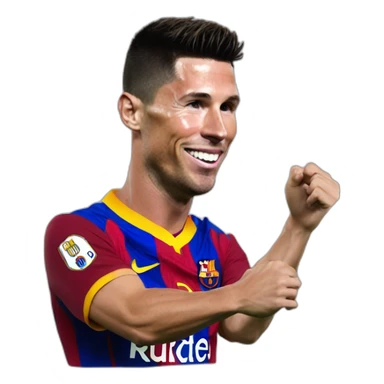 Ronaldo qui sert la main a messi sticker