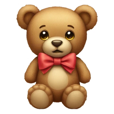 teddy bear with a bow sticker