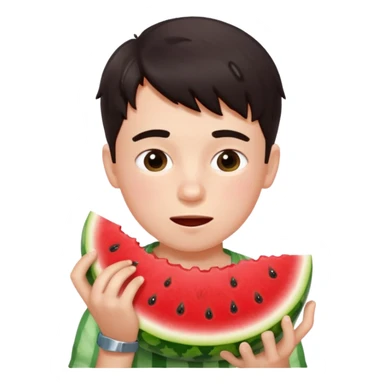 Gamin qui mange une pastèque sticker