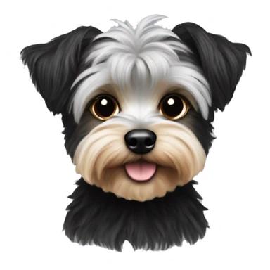 Black and white yorkiepoo no brown sticker