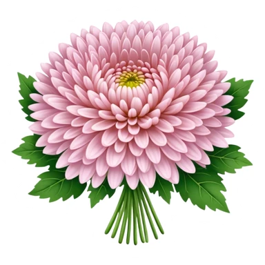big bouquet Soft Pink Chrysanthemum, luxuriant, leaf, bud sticker