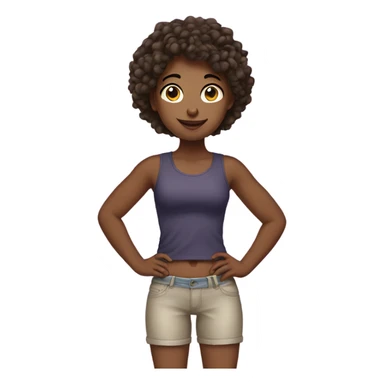 Girl with an 8 pack sticker