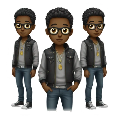 stylish boy with accessories sticker