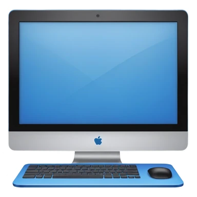 a side profile view of the back of a Black and blue and white PC screen, back facing forward  sticker