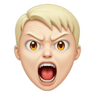 A mad face screaming sticker