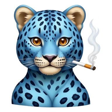 The blue leopard is smoking sticker