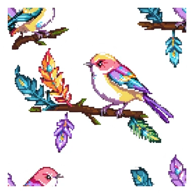 Small tit bird with colorful feathers sticker