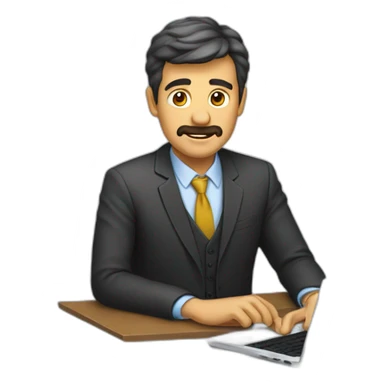 Hombre en una compu sticker