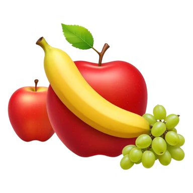 gas can surrounded by an apple, banana, and grape sticker