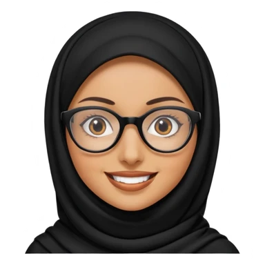 madre con jafas arabe con un panuelo de color negro tapandole todo el cabello sticker