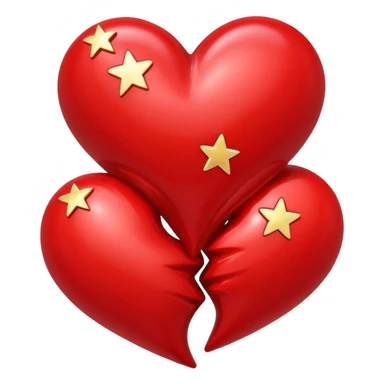 Two red hearts one beyond another with some stars in both the hearts sticker