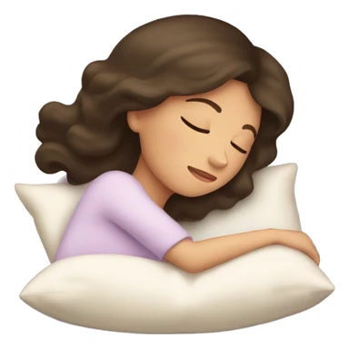 Brunette princess sleeping in pillow sticker