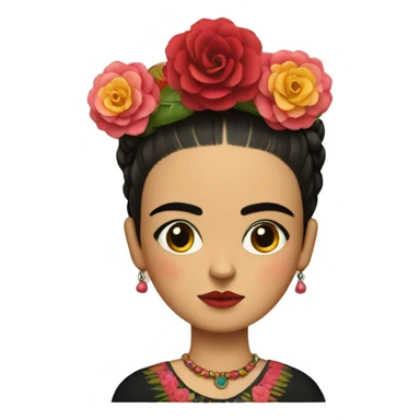 body frida kahlo kid with paintbrush sticker