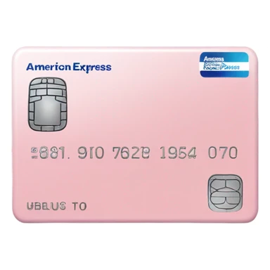 light pink "American express" credit card, glossy finish sticker
