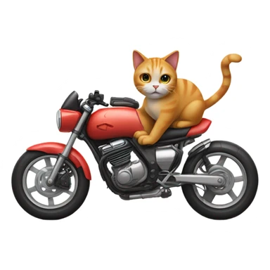 Cat becoming a motorcycle sticker