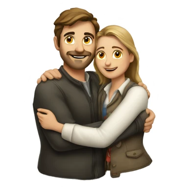 man from germany and woman from Portugal that hug each o sticker