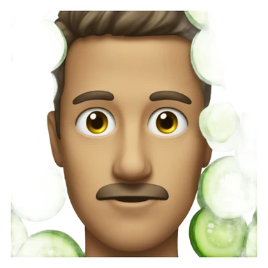 A person on his eyes cucumber  sticker