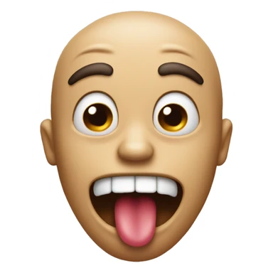 Freaky Moaning emoji with tongue out  sticker
