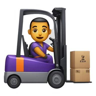FedEx employee using a forklift sticker