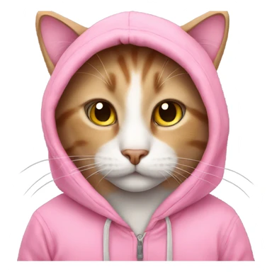Cat wearing pink hoodie sticker