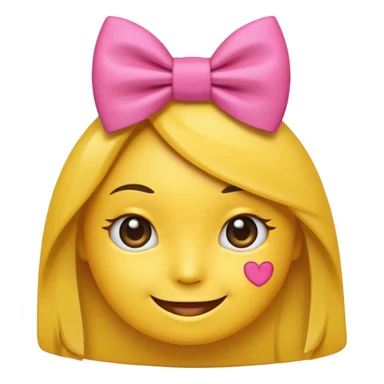 A side eye emoji with a pink bow on top sticker