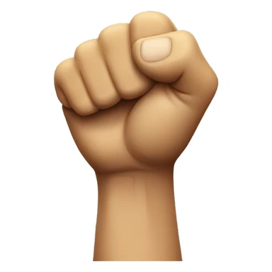 Angry emoji holding up his clenched fist sticker