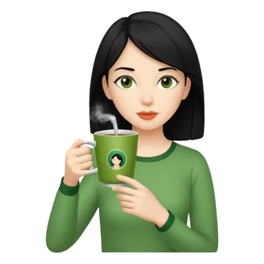 mujer de pelo negro tomando mate sticker