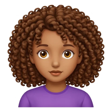 Girl with brown curly hair but curls not from the top of the head sticker