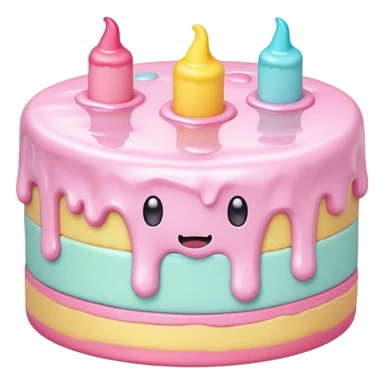 melted pastel kawaii cake sticker