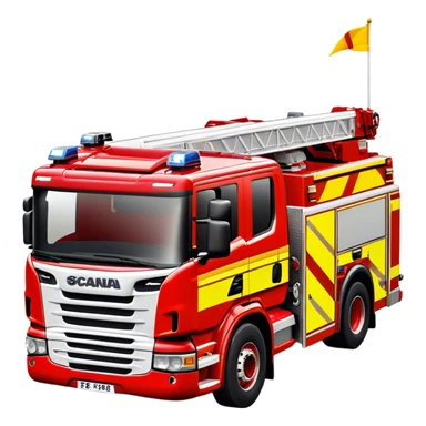 Fire Truck - Scania P320 Fire Truck (Model Year: 2015) (Iconic Colour: Red with white and yellow stripes) sticker