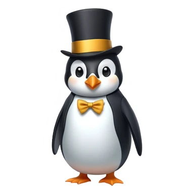 Penguin with a top hat and elegant suit sticker
