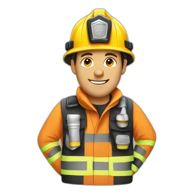 Fireman white sticker