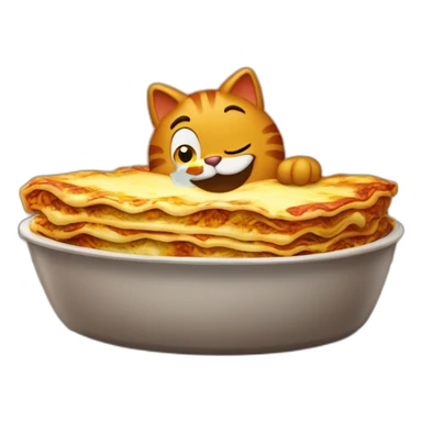 Garfield qui mange des lasagnes sticker