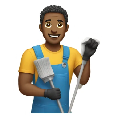 Guy cleaning house  sticker