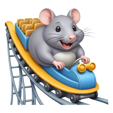 Fat gray rat that’s on a roller coaster sticker