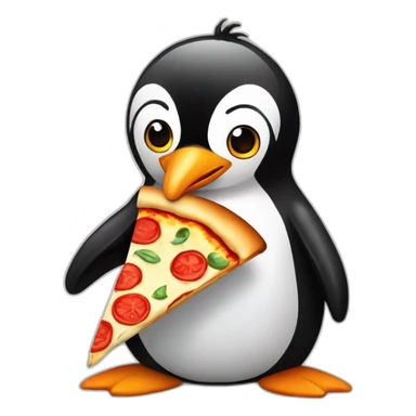 Pinguin-with-pizza sticker