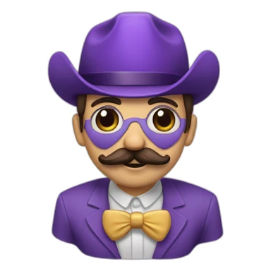 Caca violet avec une moustache sticker