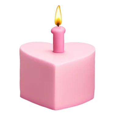 Simple heart shaped baby pink cake with 1 white candle  sticker