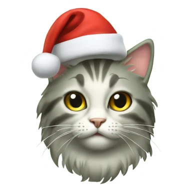 Christmas tree with a cat with a Christmas hat  sticker