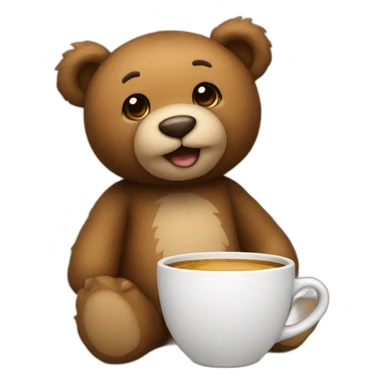 Teddy bear with a cup sticker