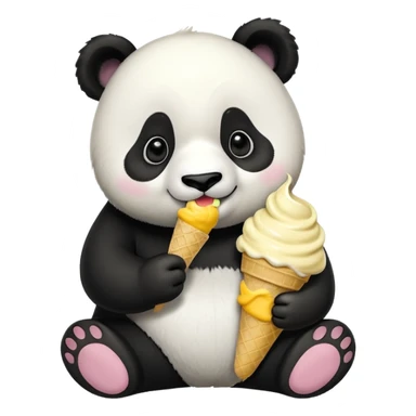 Panda eating mango icecream sticker