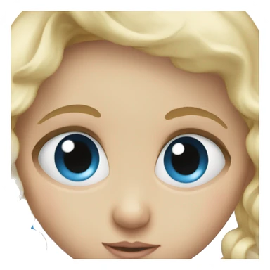 Blonde baby with blue and big eyes  sticker