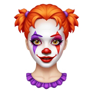 Mujer con cara de payaso sticker