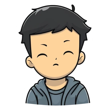 tired boy with sleepy expression sticker