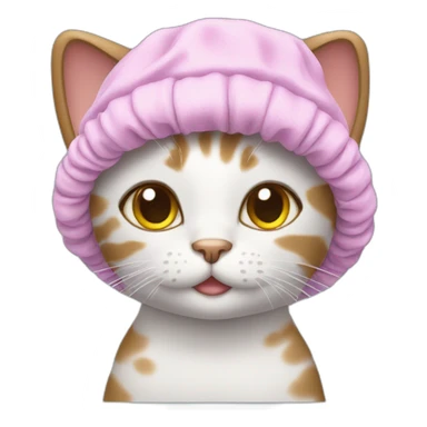 cat in shower cap sticker