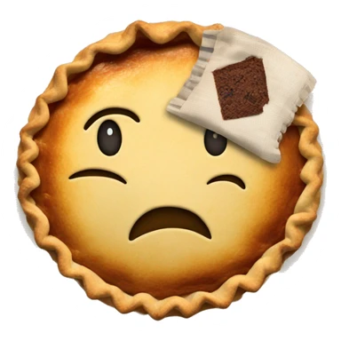 Pie with a belly holding a tea bag  sticker