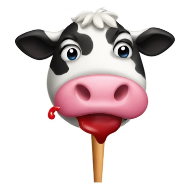a cow pooping while eating a lollipop  sticker