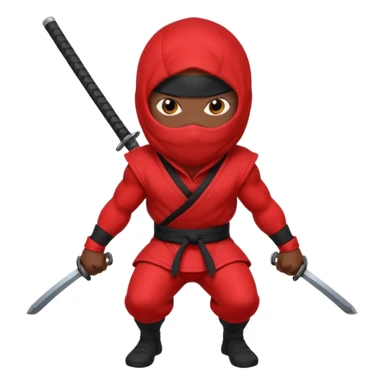 black skin ninja red clothes sticker