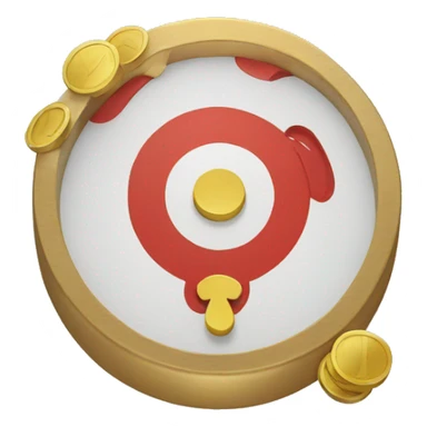 target with coin in the center sticker