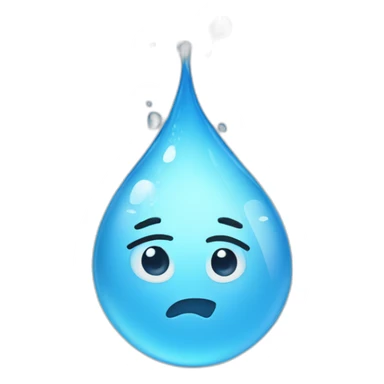A drop of water with a face sticker